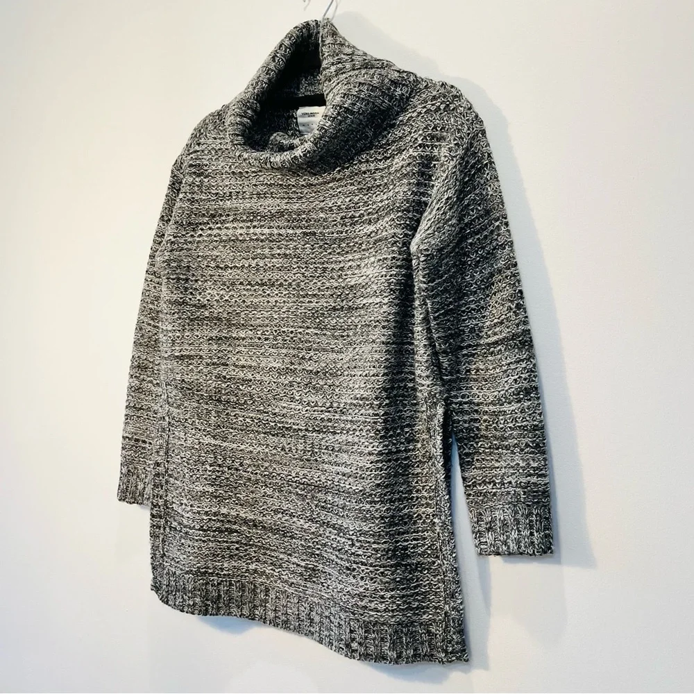 Vero Moda Cowl Neck Split Hem Tunic Black White Gray Knit Cowl Neck Sweater - Picture 3 of 10